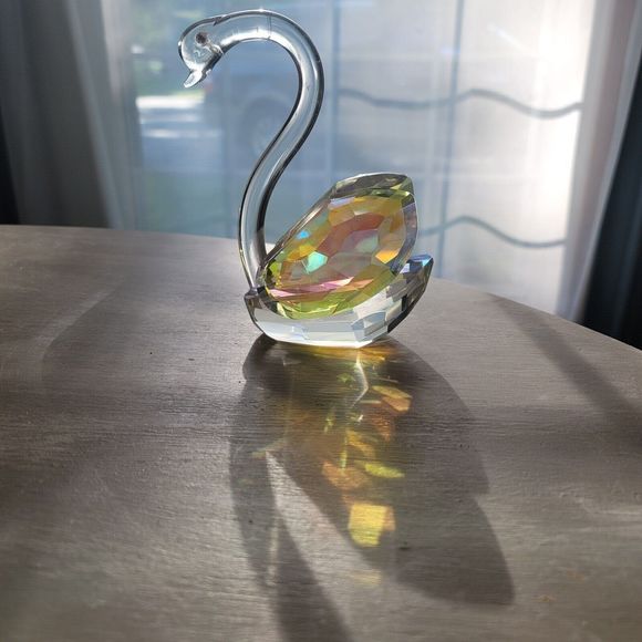 Crystal Art Glass Bird Swan Figurine Paperweight 6" Tall, unsigned - Picture 5 of 10